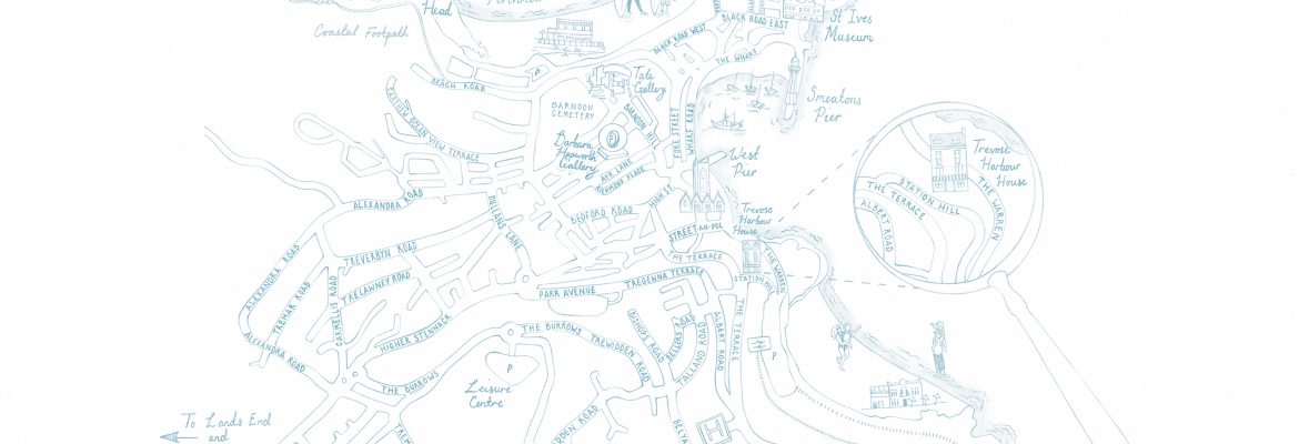 Trevose map of St Ives